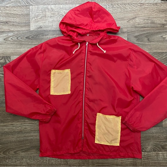 1980s Vintage Hooded Windbreaker Water Repellent Jacket - Picture 12 of 14